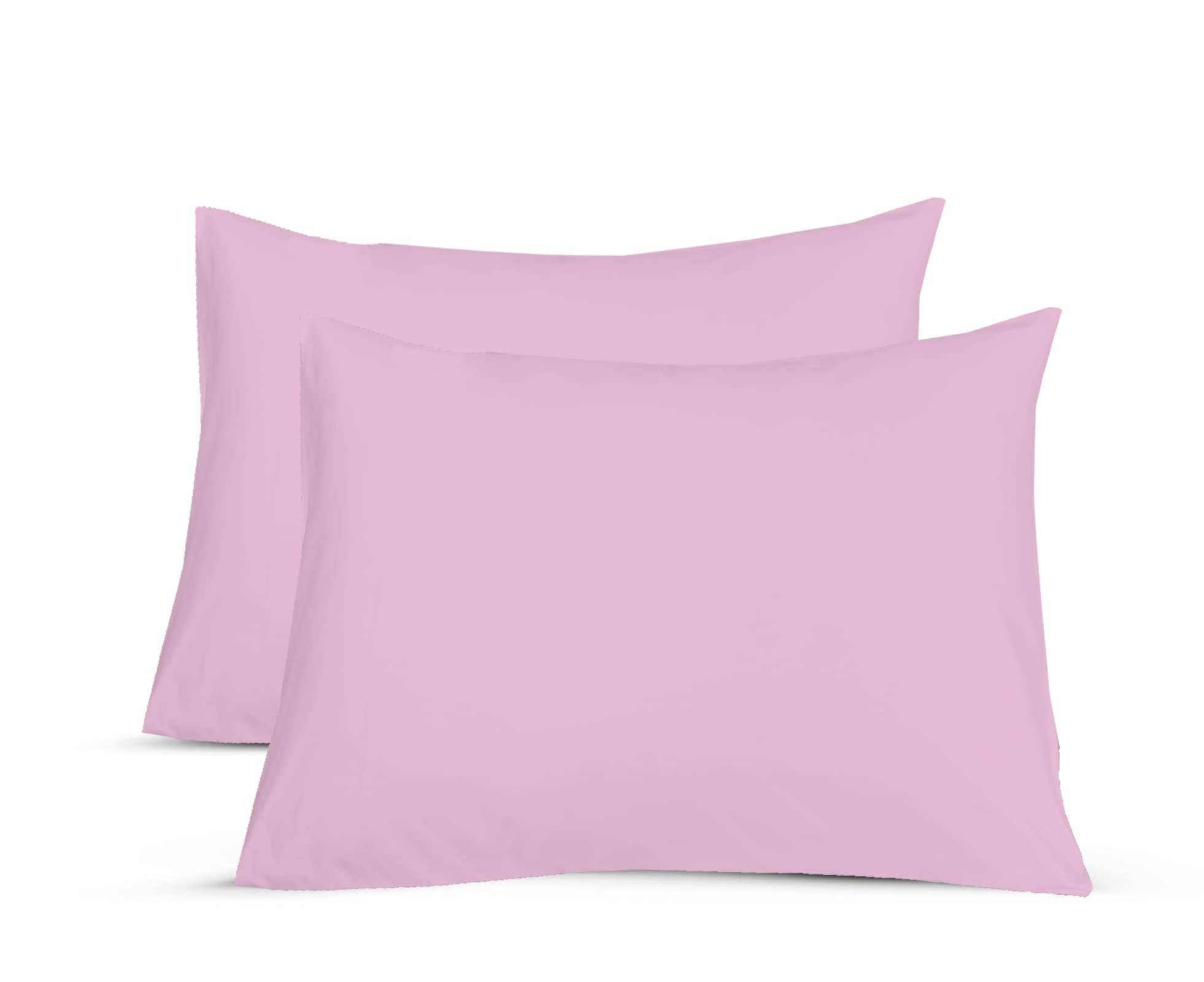 Crescent Collection Pink Plain Housewife Pair Of Pillowcase (, Pair Of Pillowcase)