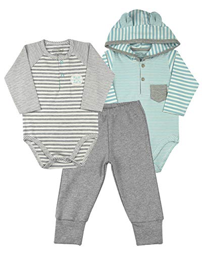 Kit Body e Culote Bebê Cotton Listrado Classic e Suedine Mescla - Mescla P