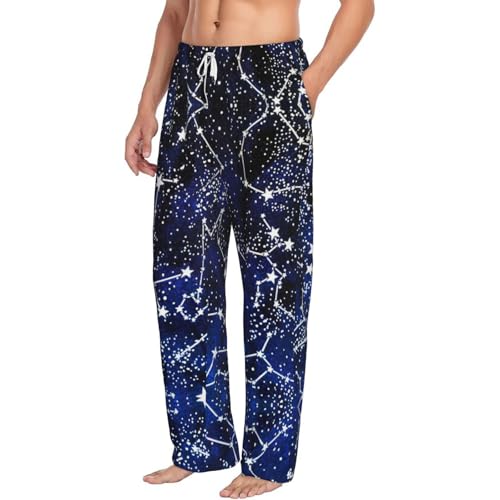 Glow in The Dark print Mens Sleepwear Pajamas Pants with Pockets Soft Sleep Lounge Bottoms Sleep Pj Bottoms for Men2