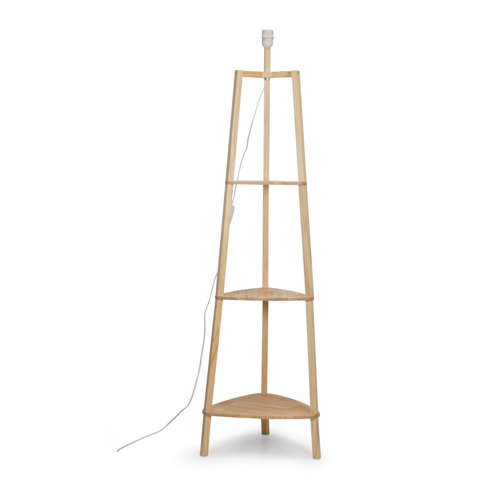 Minisun Natural | Wooden Tier Floor Lamp With Storage Shelves | Floor Lamps & Torchieres, Home Décor & Improvement Essential | Base Only Size 3