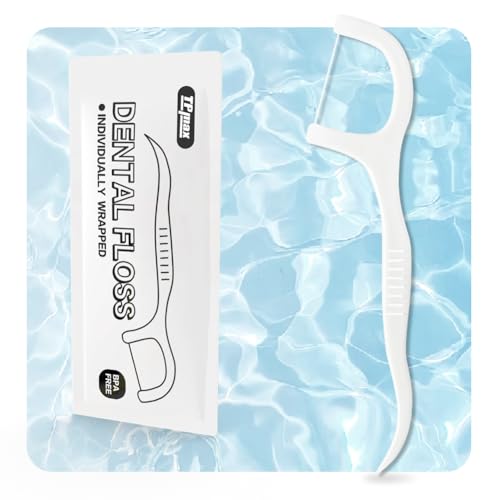 150 Count Dental Flossers Each Individually Wrapped, Floss Singles Bag, Travel Hotel Restaurant Office Car Dental Floss, Floss Picks Oral Care Teeth Clean Flat Wire