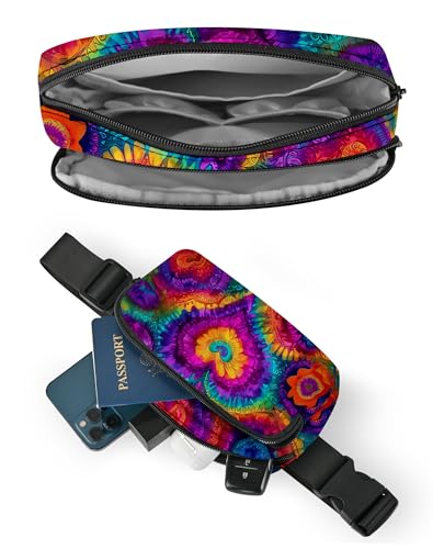 Image of Tie Dye Fanny Pack Lightweight Belt Bag Fashion Waist Pouch | Waterproof, crossbody bags for women, sports, running, traveling, hiking