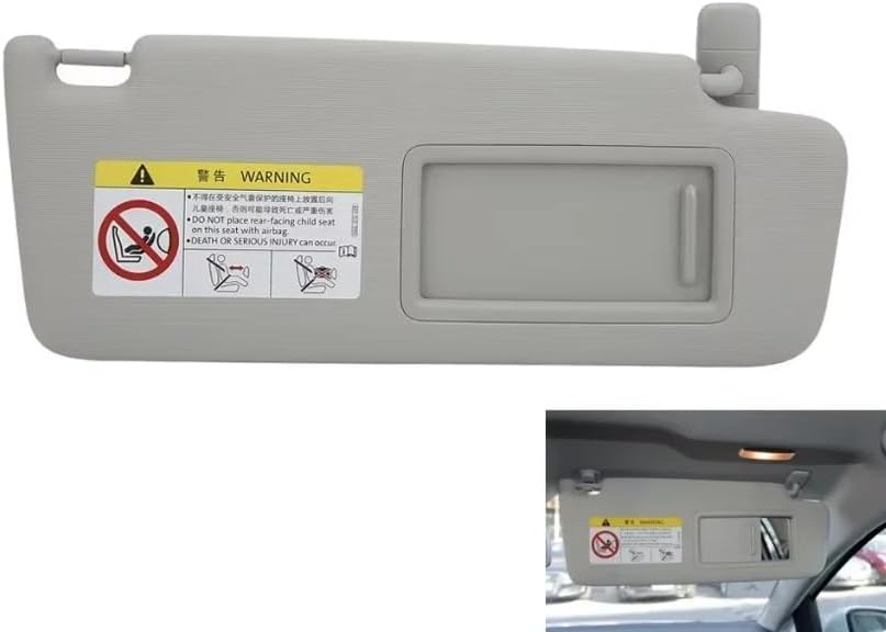 Sun Visor for VW Golf MK7, Passat B8, Jetta MK7, T-Cross, T-ROC (2013-2021), Passenger Side, with Vanity Mirror, Direct Replacement, OEM# 5GG857552 / 5GG857551