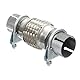MOCNT Flexibles Auspuff Rohr mit 2 Schellen 51mm X 100mm/200mm Auspuff Flexrohr Auto Flexibles Auspuffrohr Edelstahl Flexibles Reparaturrohr Abgasrohr Wellrohr Hosenrohr