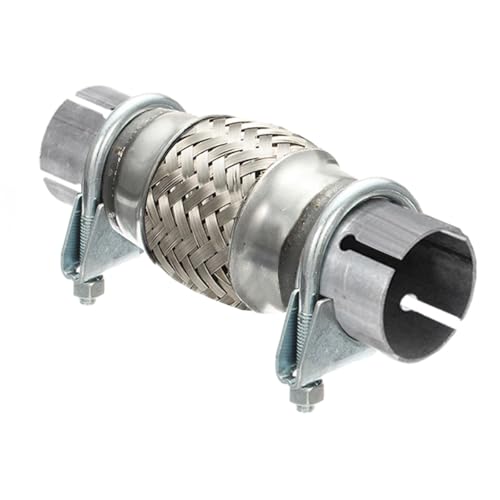 MOCNT Tubo Flexible de Escape de Coche con 2 Abrazaderas 51mm X 100mm/200mm Tubo de Reparación de Junta Flexible para Escape Dos Trenzado Tubo de Escape Flexible Corrugado