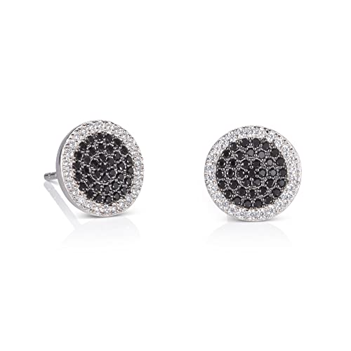 Boucles d'oreilles disque noir et blanc à offrir pour un anniversaire