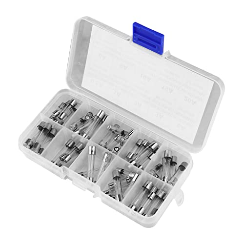 POPETPOP kit de 60 fusibles de vidrio de 5x20mm con surtido de amperajes miniatura 1