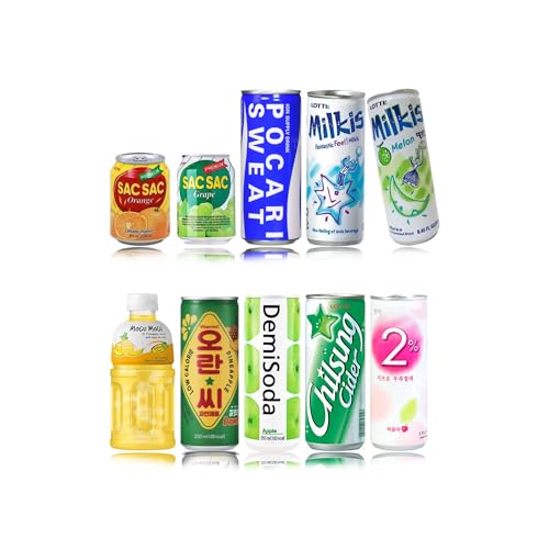 FRKR Korean 10 Drinks Assortment Gift Box [Chilsung Cider/Mikis/Demisoda/Banana Milk/McCOL/MoguMogu/2%/SacSac/Etc.]