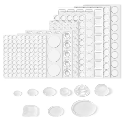 388-Pack Cabinet & Cupboard Door Bumpers and Clear Silicone Rubber Feet – Self-Adhesive with 3M Backing for Drawers, Cabinets, Furniture, and Small Items