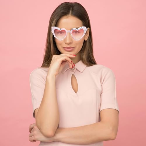 40th Birthday Glasses for Women - Pink 40 & Fabulous Shiny Diamond Pearl Sunglasses for Women 40th Birthday Party Supplies3