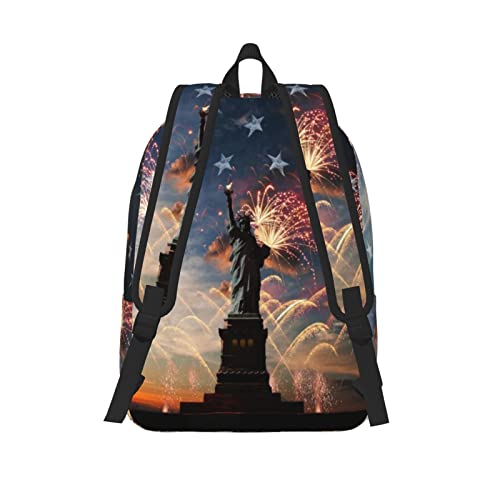 Sac à dos ordinateur décontracté Statue de la Liberté drapeau sac de plage S