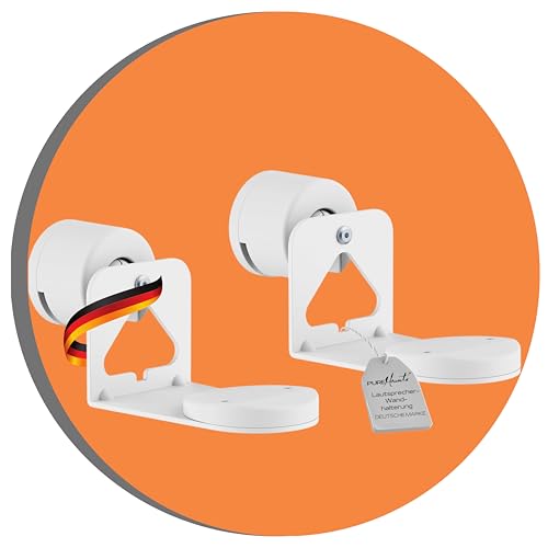 PureMounts supporto per diffusori per Sonos Era 100 & 300, supporto a parete per diffusori con gestione dei cavi, orientabile +/-30°, inclinabile 0/-30°, capacità di carico 5 kg, bianco