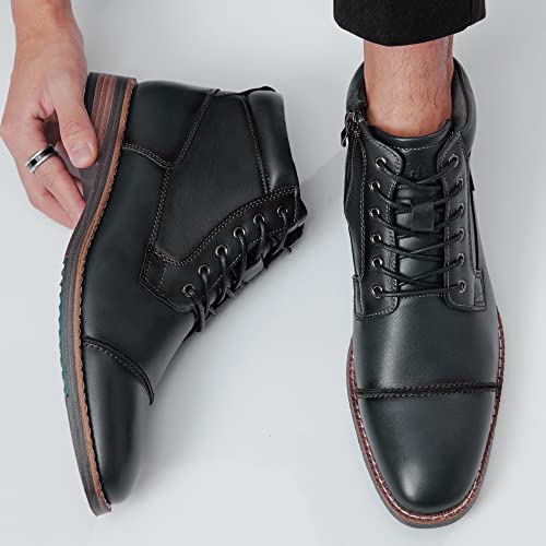 Image of Arkbird Men's Dress Boots Genuine Leather Cap Toe Ankle Boot with Side Zipper for Casual Business Formal Wear