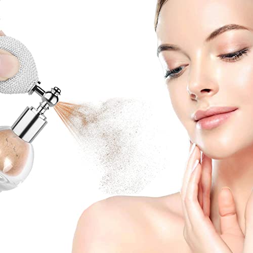 Highlighter Powder Spray,Shimmer Body & Face Glitter Spray Hair Sparkle High Gloss Highlighter Powder Makeup,Glitter Spray For Hair And Body Cosmetic(02# Champagne) #TOP1