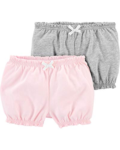 Carter's Baby Girls' 2-Pack Bubble Shorts (6 Months, Heather/Lt Pink) #TOP4