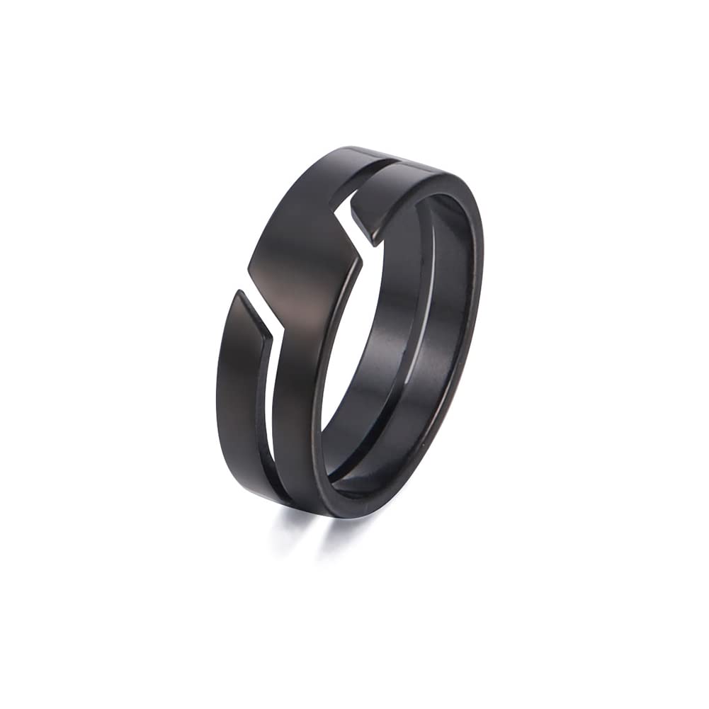 TEAMERAnillo de acero inoxidable para parejas, anillos de dedo casuales simples a la moda, joyería de compromiso, aniversario para hombres y mujeres