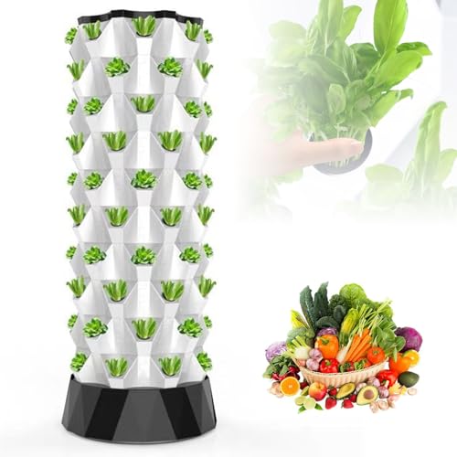 Sistema de cultivo hidropónico, kit de jardinería vertical interior para verduras y frutas de hoja con bomba y tanque de agua, 6/8/10 capas