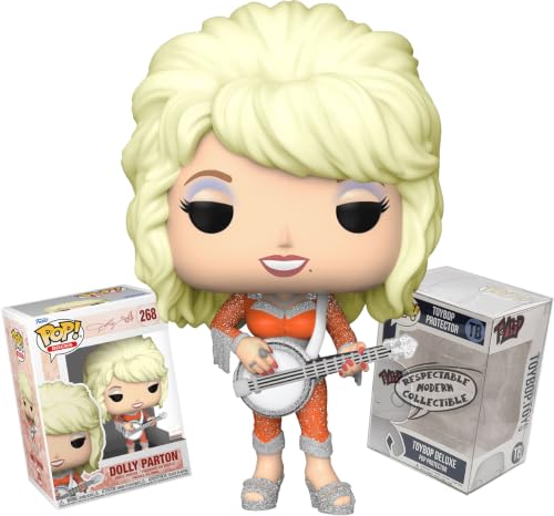Funko Dolly Parton Sparkling with Banjo + ToyBop Pop Protector