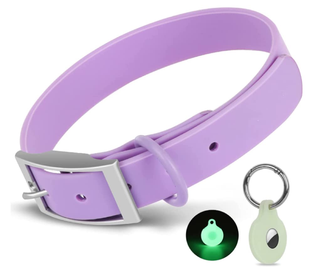Cosyhome Adjustable Dog Collar with Airtag Holder: Durable Dog Collars, Soft Rubber Coated Webbing
