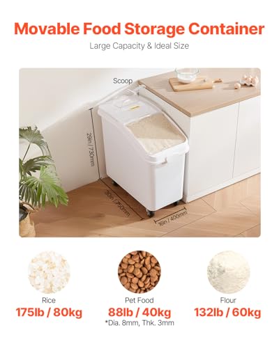 Image of VEVOR 27 Gallon Food Storage Container, 500 Cup Commercial Ingredient Bin