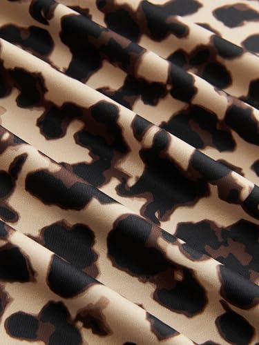 CIDER Leopard Print Midi Skirt Women's Trendy Casual Elastic Waist Skirt 2025 Fall3