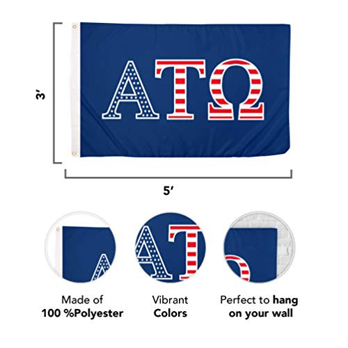 Alpha Tau Omega Flag Usa Greek Letter Fraternity Banner Large 3X5 Feet Flags Sign Decor Ato (Flag - Usa) #TOP1