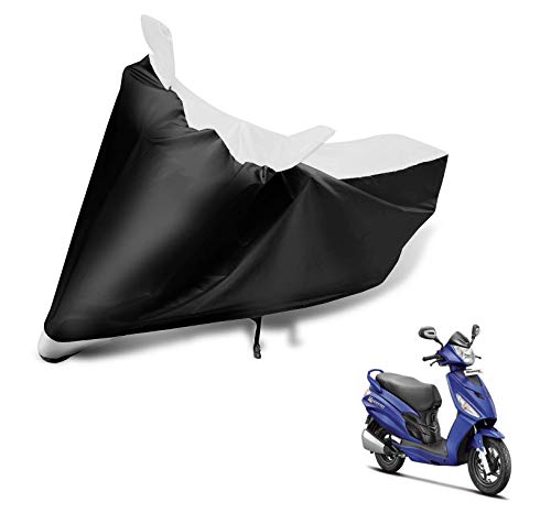Image of Auto Hub Scooty Cover Compatible with Hero Maestro Edge with Mirror Pocket, Dustproof, Heat Resistant, Triple Stitched, Maestro Edge Scooty Cover- Black, White