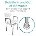 Vive Swivel Shower Chair for Inside Shower - Seat for Elderly, Disabled, Adults, Seniors - 360° Rotating, Narrow & Height Adjustable - Tub Bench Stool for Bathroom Mobility with Removable Back & Arms