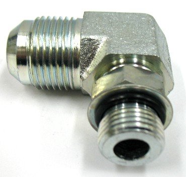 AF C5515-16-12 - 1 Male JIC (1-5/16''-12 Threads) x 3/4 Male O-Ring Boss (1-1/16''-12 Threads) - 90° Straight Thread Elbow