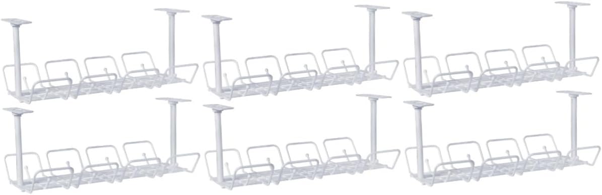 6pcs Cable Management System Cord Organizer Desk Under Cabinet Storage Wire Management Rack