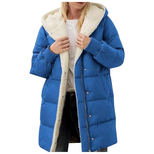 Chaqueta acolchada con capucha de color sólido para mujer, chaqueta tipo cárdigan de manga larga con doble terciopelo y temperamento ajustado Chaleco Lana Mujer Corto