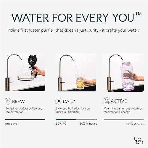 Image of Boon Tap RO Under-The-Counter Water Purifier | UltraOsmosis Filtration | WaterAI App (iF Design Award 2026) | 360 Swivel Tap (Black Matte) | 8L Storage | 2-Year Warranty