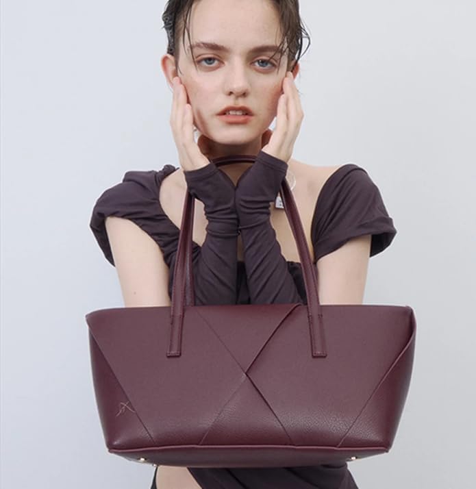 Woven Tote Bag Large Capacity Zipper Handbag Shoulder Bag Hobo Underarm Bags for Travel - Image 2