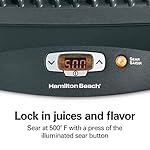 Hamilton Beach Steak Lover's Electric Indoor Searing Grill, Nonstick 100 Square, Stainless Steel (25331), Black and Stainless, Medium - Image 4
