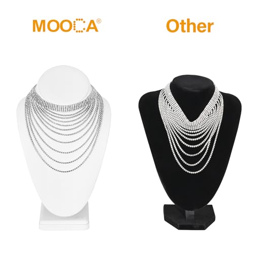 image for MOOCA 2 Pcs Deluxe Medium Necklace Chain Jewelry Display Holder, Jewel