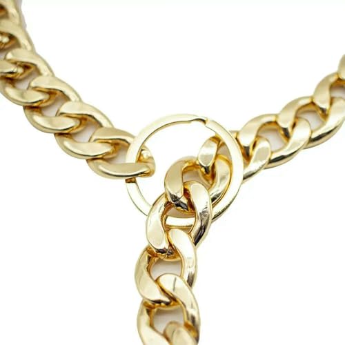 Hundetrainings-Würgekettenhalsbänder aus Metall, luxuriöses Hundehalsband, goldene Kette, Halsband für Bulldoggen, kleine und mittelgroße Hunde