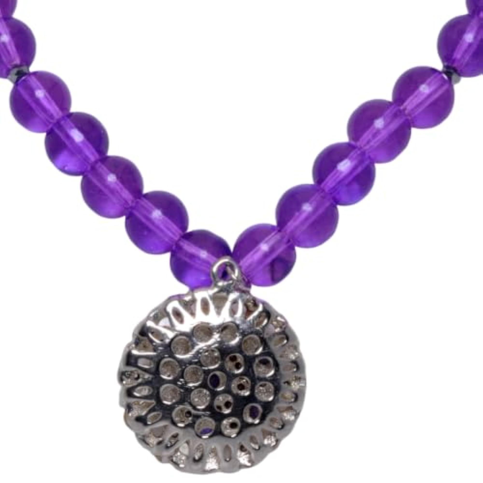 Women's Jaipur Tanzanite Color Stone Pendant with Purple C.Z Beads