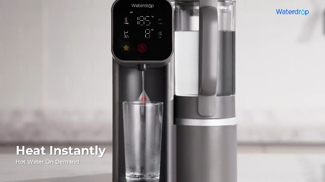 Image of Waterdrop M6H Instant Hot Reverse Osmosis System Countertop Water Filter, 7-Stage, NSF /ANSI 58 & 372 Certified, 3:1 Pure to Drain Ratio, 5 Temperature Options, RO System with Glass Pitcher, BPA-Free