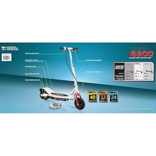 Razor Seated Electric Scooter for Ages 13+, 40-Min Ride