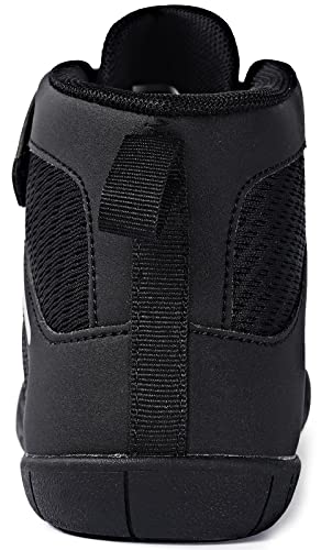 Sisttke Kid's Wrestling Shoes Youth Boxing Shoes Mid Top Sneakers Black #TOP3