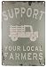 TISOSO Support Your Local Farmers Funny Truck Coffee Cup Signs Retro Vintage Bar Metal Tin Sign Poster Style Wall Art Pub Bar Decor Size 8" X 12"