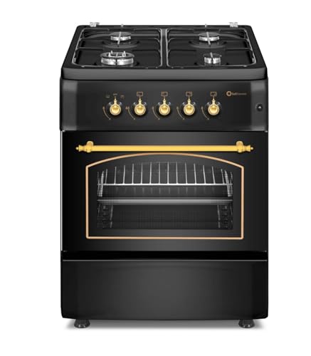 Cocina SolThermic F6S40G2I De Color Negro Rústico Compuesta Por 4 Quemadores Y Horno. Incorporado - ENTREGA A PIÉ DE CALLE. **ALTA GAMA**