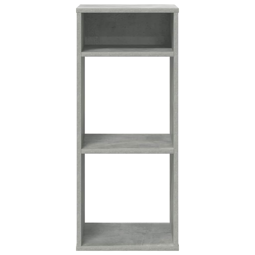 Libreria in legno grigio cemento, 34 x 31 x 80 cm | Scaffale sottile per camera da letto e soggiorno. Pratico ripiano per piante, foto e oggetti decorativi.