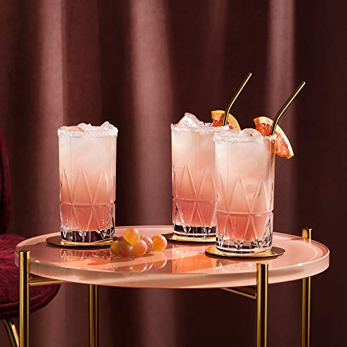 Orrefors Peak Highball Glass (Set of 4) - 12.5 Fl. Oz., Asymmetric Design, Versatile Glassware for Cocktails, Margaritas, Water, Iced Tea, Soda, Dishwasher Safe - Thumbnail 2