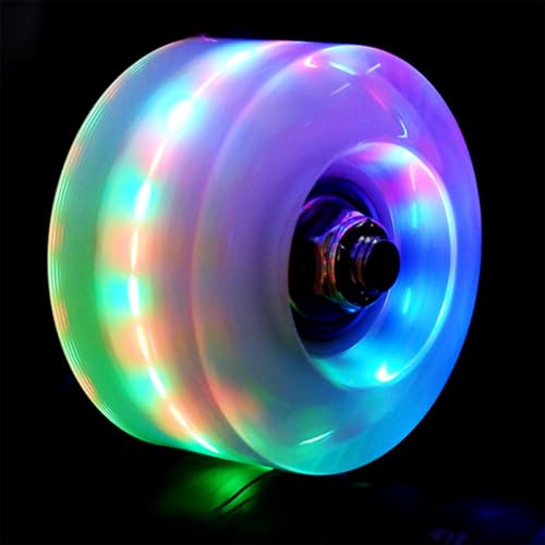Ieron LED-Leuchtroller, Flash-Skate-Räder, 4er-Pack leuchtende Leuchten mit Skate-Roller, Kugellager, Quad-Rollschuh-Räder für zweireihiges Skaten, Skateboard