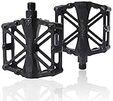 KUNBIO Pedales para bicicleta de montaña de 9/16 pulgadas, pedales planos de aluminio, antideslizantes, ligeros, para bicicleta de montaña o BMX.
