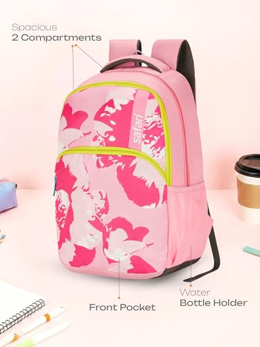 Image of Safari Neoflora School Bag For Girls, Capacity - 36L, 2 Compartments Backpack For kids Pink