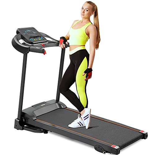 Merax Easy Assembly Folding Treadmill Motorized Running Jogging Machine (Gray Black)