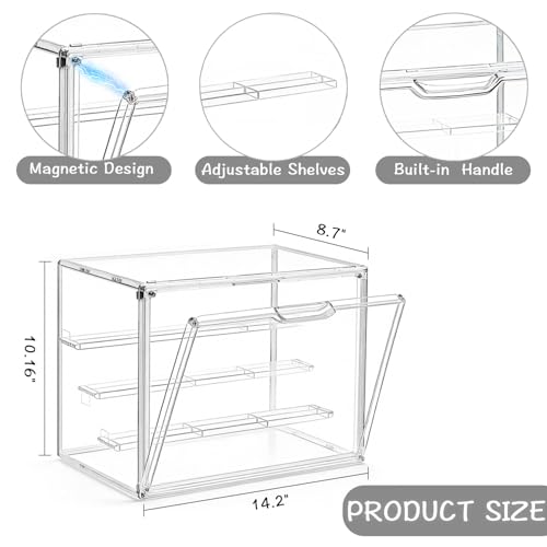 Image of Clear Acrylic Display Case for Collectibles 4 Layer,1 Pack | Hobby Figure Display Case Box with Shelves Stackable Figurine Display Boxes for Funko Pop Mart Labubu Model
