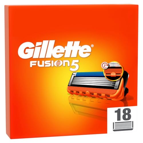 Gillette Fusion 5 Rasierklingen, 18 Ersatzklingen für Nassrasierer Herren mit 5-fach Klinge, Made in Germany